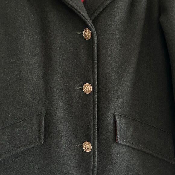 VTG Weather Winky Wool Schoolboy Blazer Coat Dark Green Kids 14/16 XL - Picture 4 of 16